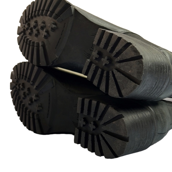 VON Dutch Shotgun Leather Heeled Boots Lace-Up Open-Toe Bootie Black 7M - Picture 7 of 15